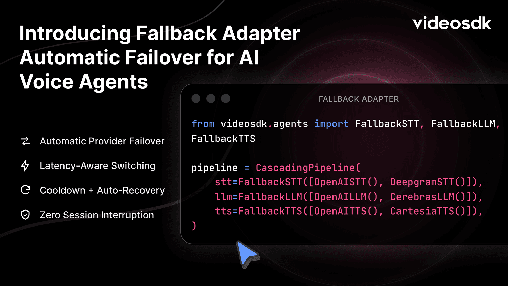 Introducing the VideoSDK Fallback Adapter: Keep Voice Agents Talking When Providers Fail